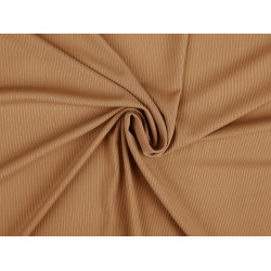 Dzianina żebrowana pes - Beżowa camel (1 Metr)