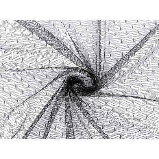 Patterned tulle, soft - Black (1 Meter)