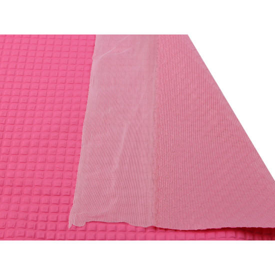 Polyester windbreaker fabric 3d cubes - Creamy light (1 Meter)