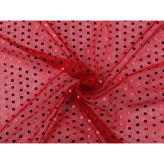 Decorative lurex tulle with sequins - Pink (1 Meter)