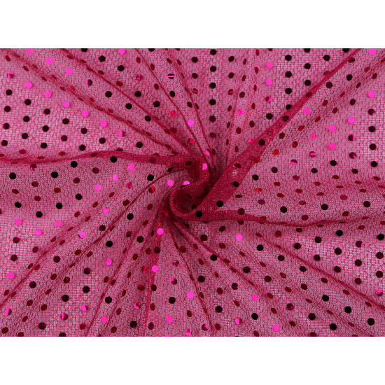 Decorative lurex tulle with sequins - Pink (1 Meter)