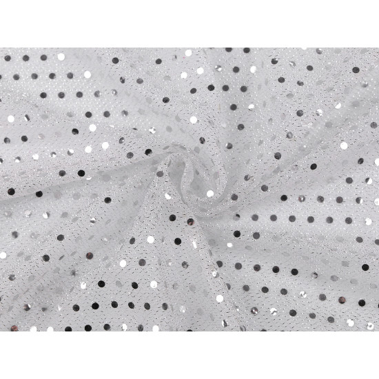 Decorative lurex tulle with sequins - Pink (1 Meter)