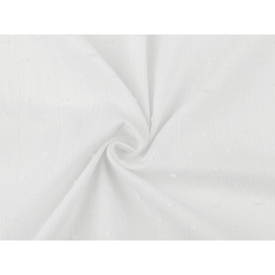 Muślin / gaza punkciki - Off white (1 Metr)