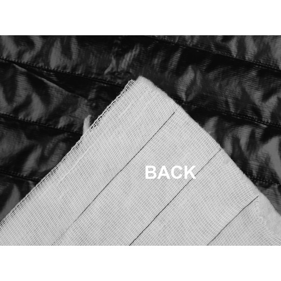 Quilted / padded polyester fabric with stripes 4.5 cm - Dark green (1 Meter) Quilted / padded polyester fabric with stripes 4.5 cm - Dark green (1 Meter)