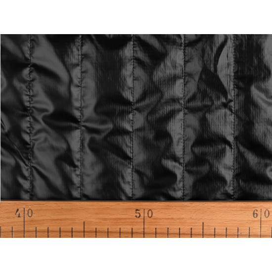 Quilted / padded polyester fabric with stripes 4.5 cm - Dark green (1 Meter) Quilted / padded polyester fabric with stripes 4.5 cm - Dark green (1 Meter)