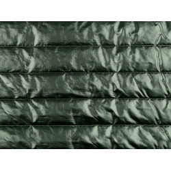 Quilted / padded polyester fabric with stripes 4.5 cm - Dark green (1 Meter)