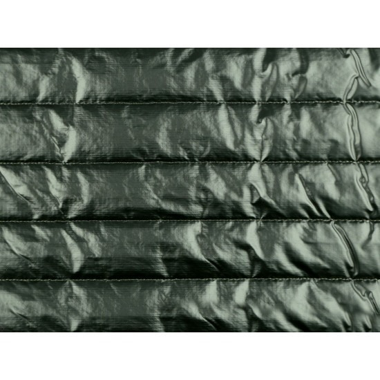 Quilted / padded polyester fabric with stripes 4.5 cm - Dark green (1 Meter) Quilted / padded polyester fabric with stripes 4.5 cm - Dark green (1 Meter)