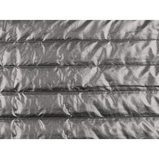 Quilted / padded polyester fabric with stripes 4.5 cm - Dark green (1 Meter) Quilted / padded polyester fabric with stripes 4.5 cm - Dark green (1 Meter)