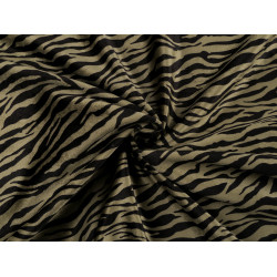 Aksamit imitacja sierści zwierzęcej zebra - Zielony khaki (1 Metr)