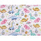 Cotton cloth / muslin fabric, dinosaur - White (1 Meter)