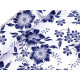 Cotton fabric / canvas blue print flowers - Blue dark (1 Meter)