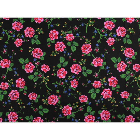 Baumwollstoff/leinen folklore, rosen - Weiß (10 Meter) Baumwollstoff/leinen folklore, rosen - Weiß (10 Meter)