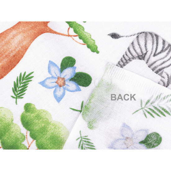 Tissu/toile en coton, animaux de safari - Blanc (1 Mètre) Tissu/toile en coton, animaux de safari - Blanc (1 Mètre)