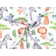 Tissu/toile en coton, animaux de safari - Blanc (1 Mètre) Tissu/toile en coton, animaux de safari - Blanc (1 Mètre)