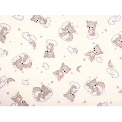 Cotton flannel fabric, teddy bear - Lightbeige (1 Meter)