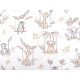 Cotton fabric / canvas, safari animals - White (1 Meter)