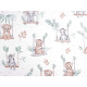 Cotton fabric / canvas, safari animals - White (1 Meter)
