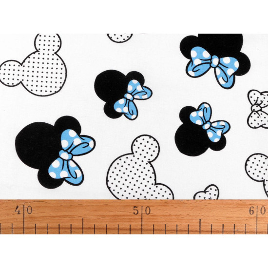 Cotton fabric / canvas - mickey / minnie mouse - White (10 Meters) Cotton fabric / canvas - mickey / minnie mouse - White (10 Meters)