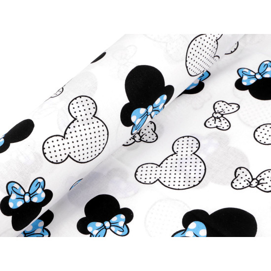 Cotton fabric / canvas - mickey / minnie mouse - White (10 Meters) Cotton fabric / canvas - mickey / minnie mouse - White (10 Meters)