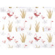 Cotton fabric / canvas, goose, chicken - White (1 Meter)
