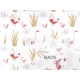 Cotton fabric / canvas, goose, chicken - White (1 Meter)