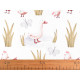 Cotton fabric / canvas, goose, chicken - White (1 Meter)