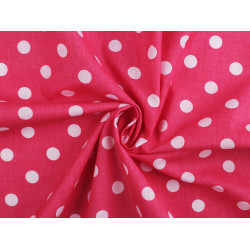 Cotton fabric / canvas, polka dots - Pink (1 Meter)