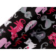 Cotton fabric / canvas, cat - Black (1 Meter)