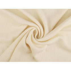 Maille de coton côtelée/tissu fin pour pulls - Crème clair (1 Mètre)