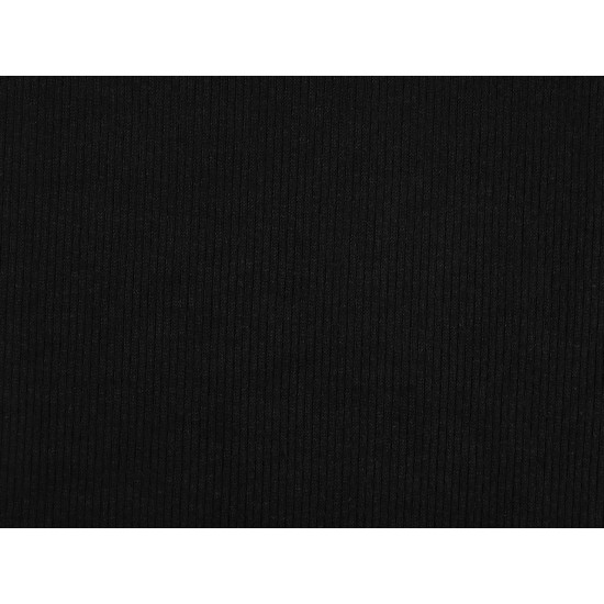Maille de coton côtelée/tissu fin pour pulls - Noir (1 Mètre) Maille de coton côtelée/tissu fin pour pulls - Noir (1 Mètre)