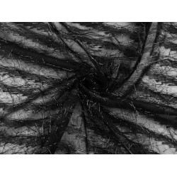 Chiffon con filo decorativo, effetto metallico - Nero (1 Metro)