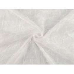 Chiffon con filo decorativo, effetto metallico - Bianco (1 Metro)