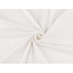 Maille de coton côtelée - Blanc cassé (1 Mètre)