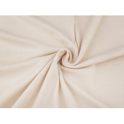 Maille de coton côtelée - Beige clair (1 Mètre)