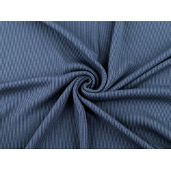 Maille de coton côtelée - Bleu cendre (1 Mètre)