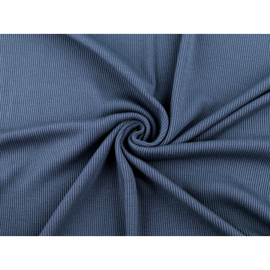 Maille de coton côtelée - Bleu cendre (1 Mètre) Maille de coton côtelée - Bleu cendre (1 Mètre)