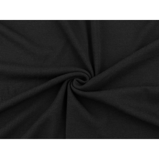Maille de coton côtelée - Bleu cendre (1 Mètre) Maille de coton côtelée - Bleu cendre (1 Mètre)