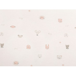 Dzianina bawełniana zwierzątka szerokość 200 cm - Off white (1 Metr)