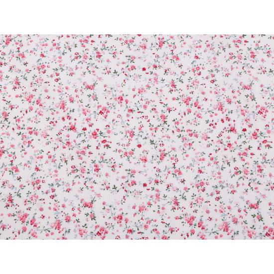 Cotton fabric / canvas small flowers - White (1 Meter)