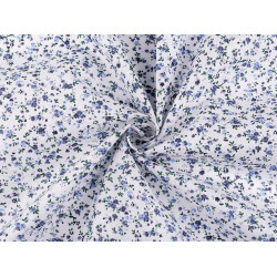 Cotton fabric / canvas small flowers - White (1 Meter)