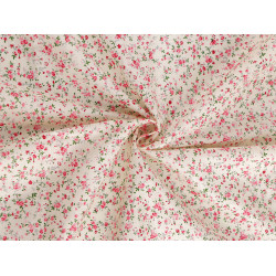 Cotton fabric / canvas small flowers - Creamy light (1 Meter)