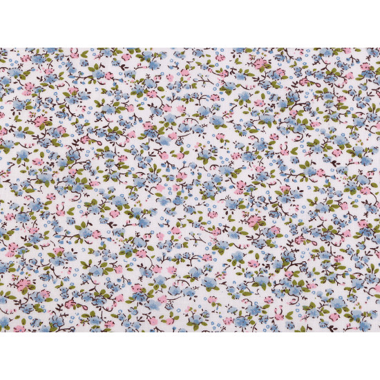 Baumwollstoff mit kleinen blumen - Hellblau (1 Meter) Baumwollstoff mit kleinen blumen - Hellblau (1 Meter)