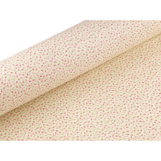 Cotton fabric / canvas with small flowers - Creamy light (1 Meter) Cotton fabric / canvas with small flowers - Creamy light (1 Meter)