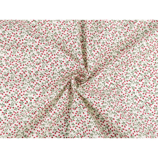 Cotton fabric / canvas with small flowers - Creamy light (1 Meter) Cotton fabric / canvas with small flowers - Creamy light (1 Meter)