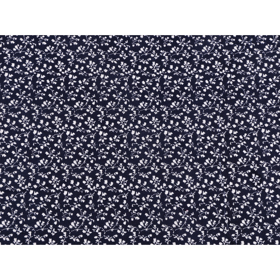 Cotton fabric / canvas, blue print, small flowers - Blue dark (1 Meter) Cotton fabric / canvas, blue print, small flowers - Blue dark (1 Meter)
