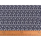 Cotton fabric / canvas, blue print, small flowers - Blue dark (1 Meter) Cotton fabric / canvas, blue print, small flowers - Blue dark (1 Meter)