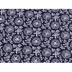 Cotton fabric / canvas, blueprint, plant - Blue dark (1 Meter)
