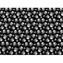 Cotton fabric / canvas, skull - Black (1 Meter)