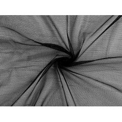 Decorative mesh elastic / mesh knit with shine - Black (1 Meter)