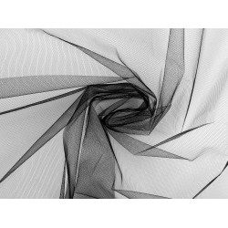Fine tulle for clothing / decorating width 300 cm - Black (1 Meter)